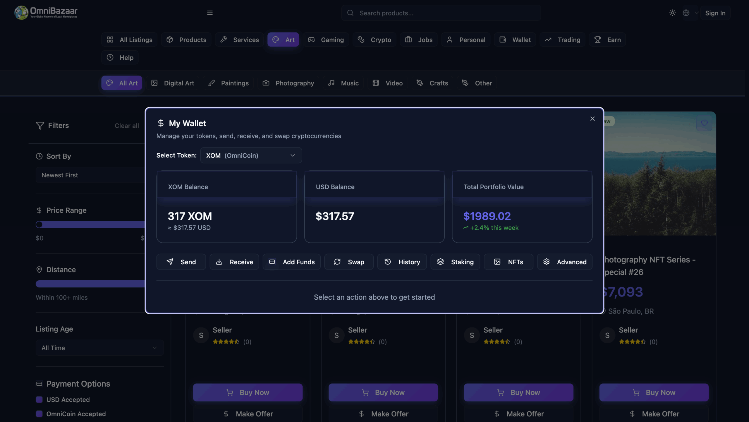 OmniBazaar wallet